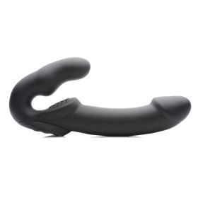 Strap U  Silicone Double Dildo W/ Harness (Color: Black)