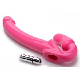 Strap U  Vibrating Silicone Strapless Strap-On (Color: Pink)