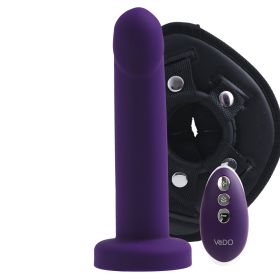 Strapped Rechargeable Vibrating Strap On (Color: Purple)