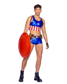 6364-4pc-hunky-american-hero (Color: Blue/Red/Brown, size: L)