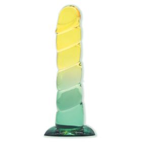 Shades 7.5" Swirl Tpr (Color: Yellow/Mint)