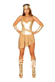 Vibrant Two-Tone Romper Set (Color: Gold/Honey, size: L)